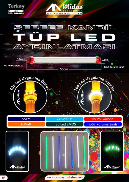  tüp led polikarbon linear led